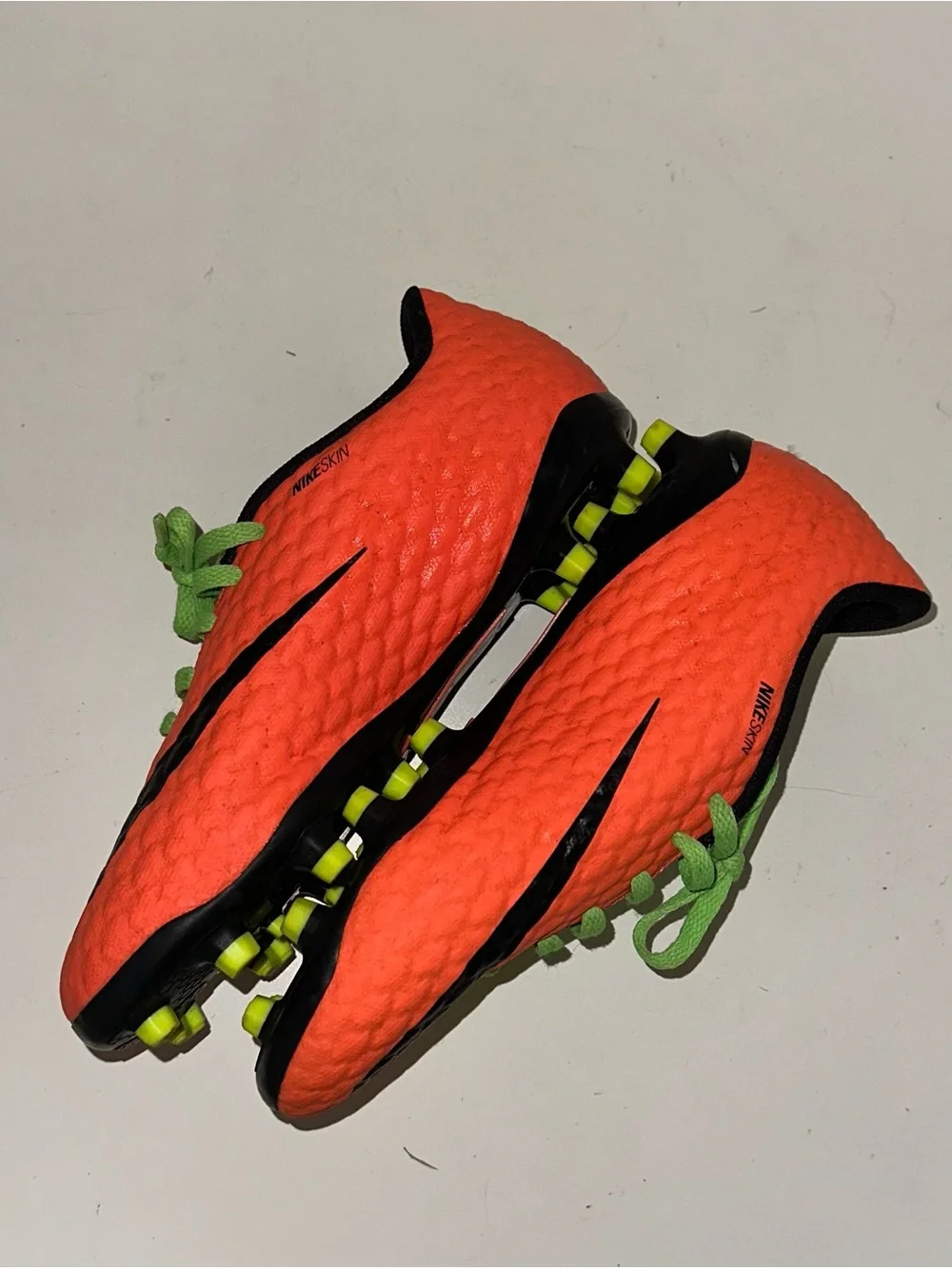Nike Kids Hypervenom Soccer Cleats - Neon Green & Orange